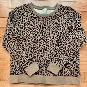 Womens J. Crew leopard print sweatshirt Size M